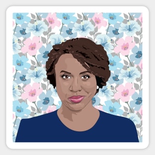 Ayanna Pressley Pretty Floral Portrait Sticker